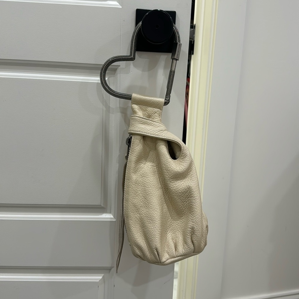 Aimee Kestenberg Beige Wristlet with Silver Heart Handle - Picture 4 of 12